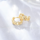 Chain Buckle Design Silver Hoop Earrings for Women